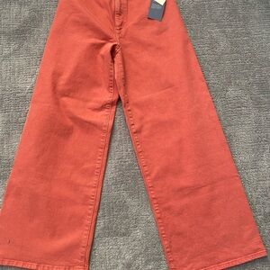 Wide-Leg Coral High Rise Sailor Jeans Pants- size 4